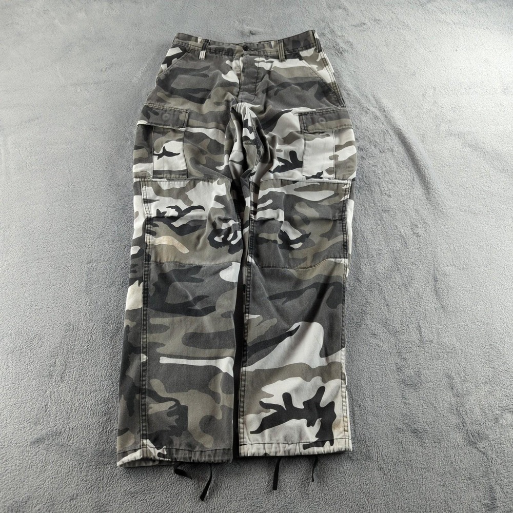 Vintage Rothco B.D.U. Trousers Mens Small Regular Urban Camo White Grey Black